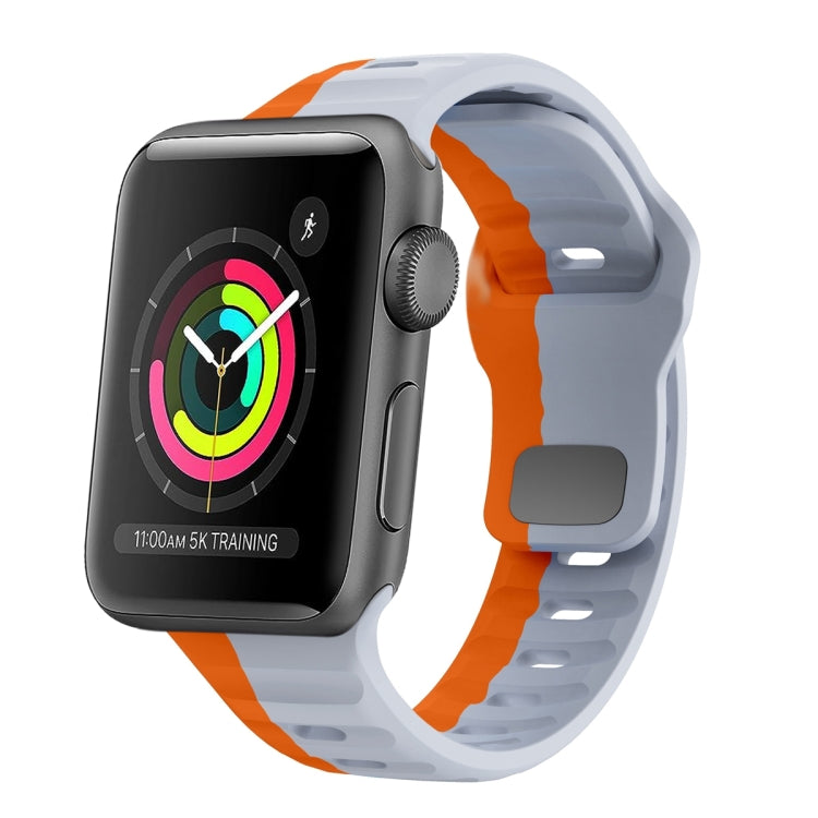 Wave Texture Reverse Buckle Silicone Watch Band, For Apple Watch Series 4 44mm, For Apple Watch Series 4 40mm, For Apple Watch Series 3 38mm, For Apple Watch Series 3 42mm