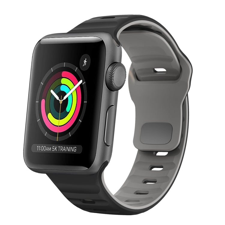 Wave Texture Reverse Buckle Silicone Watch Band, For Apple Watch Series 2 42mm, For Apple Watch Series 2 38mm, For Apple Watch 42mm, For Apple Watch 38mm