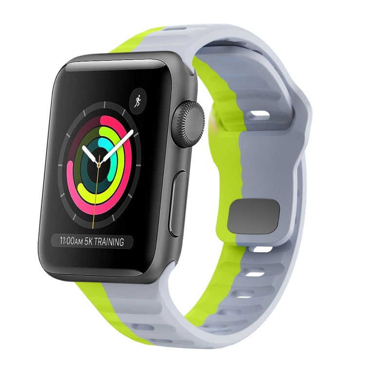Wave Texture Reverse Buckle Silicone Watch Band, For Apple Watch Series 2 42mm, For Apple Watch Series 2 38mm, For Apple Watch 42mm, For Apple Watch 38mm