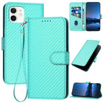 YX0070 Carbon Fiber Buckle Leather Phone Case with Lanyard, For iPhone 12 mini, For iPhone 11 Pro Max, For iPhone 11, For iPhone 11 Pro, For iPhone X / XS, For iPhone XR