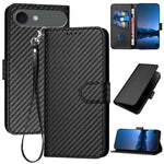 YX0070 Carbon Fiber Buckle Leather Phone Case with Lanyard, For iPhone 17e / 16e, For iPhone 17 Pro Max, For iPhone 17 Pro, For iPhone 17, For iPhone Air, For iPhone 16 Pro Max