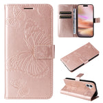 3D Butterfly Embossed Pattern Flip Leather Phone Case, For iPhone 17e / 16e, For iPhone 16 Pro Max, For iPhone 16 Pro, For iPhone 16 Plus, For iPhone 16