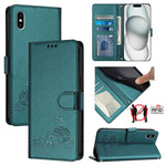 Cat Rat Embossed Pattern RFID Leather Phone Case with Lanyard, For iPhone XR, For iPhone XS Max, For iPhone 8 Plus / 7 Plus