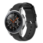 22mm Leather Strap with Round Tail Buckle, For Ticwatch Pro 2020, For Huawei Watch GT2E, For Samsung Galaxy Watch 3 45mm