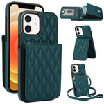 YM015 Crossbody Rhombic Card Bag RFID Phone Case, For iPhone 14 Pro Max, For iPhone 13 Pro Max, For iPhone 13 Pro, For iPhone 13, For iPhone 12 / 12 Pro, For iPhone 12 Pro Max, For iPhone 11 Pro Max, For iPhone 11