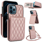 YM015 Crossbody Rhombic Card Bag RFID Phone Case, For iPhone 14 Pro Max, For iPhone 13 Pro Max, For iPhone 13 Pro, For iPhone 13, For iPhone 12 / 12 Pro, For iPhone 12 Pro Max, For iPhone 11 Pro Max, For iPhone 11