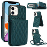 YM015 Crossbody Rhombic Card Bag RFID Phone Case, For iPhone 14 Pro Max, For iPhone 13 Pro Max, For iPhone 13 Pro, For iPhone 13, For iPhone 12 / 12 Pro, For iPhone 12 Pro Max, For iPhone 11 Pro Max, For iPhone 11