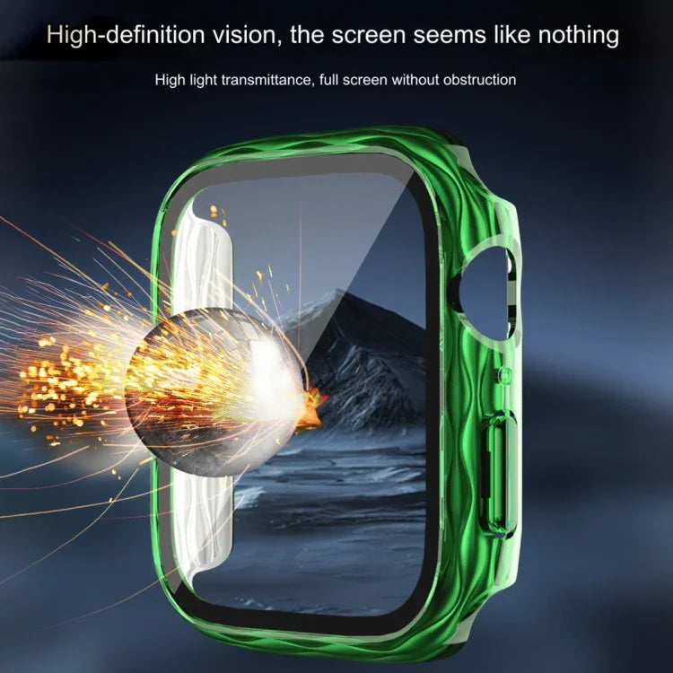 2 in 1 PC Hybrid Tempered Glass Protector Case, For Apple Watch Series 6 / 5 / 4 / SE 44mm, For Apple Watch Series 6 / 5 / 4 / SE 40mm, For Apple Watch Series 9 / 8 / 7 45mm, For Apple Watch Series 9 / 8 / 7 41mm