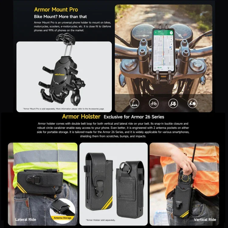 Ulefone Armor 26 Ultra Walkie-Talkie Version Rugged Phone, 6.78 inch Android 13 MediaTek Dimensity 8020 Octa Core, Network: 5G, NFC, 12GB+512GB Walkie-Talkie Version