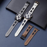 Mesh Calfskin Genuine Leather Watch Band, For Apple Watch Series 4 44mm, For Apple Watch Series 4 40mm, For Apple Watch Series 3 38mm, For Apple Watch Series 3 42mm, For Apple Watch Series 2 42mm, For Apple Watch Series 2 38mm