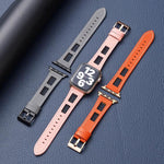 Mesh Calfskin Genuine Leather Watch Band, For Apple Watch Series 4 44mm, For Apple Watch Series 4 40mm, For Apple Watch Series 3 38mm, For Apple Watch Series 3 42mm, For Apple Watch Series 2 42mm, For Apple Watch Series 2 38mm