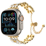 Rhinestone Metal Bracelet Watch Band, For Apple Watch SE 2023 44mm, For Apple Watch SE 2023 40mm, For Apple Watch Ultra 2 49mm, For Apple Watch Series 9 45mm, For Apple Watch Series 9 41mm, For Apple Watch Ultra 49mm, For Apple Watch Series 8 41mm     ...