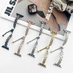 Rhinestone Peacock Metal Bracelet Watch Band, For Apple Watch SE 2023 44mm, For Apple Watch SE 2023 40mm, For Apple Watch Ultra 2 49mm, For Apple Watch Series 9 45mm, For Apple Watch Series 9 41mm, For Apple Watch Ultra 49mm, For Apple Watch Series 8 4...