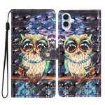 3D Pattern Leather Phone Case, For iPhone 16 Plus, For iPhone 16