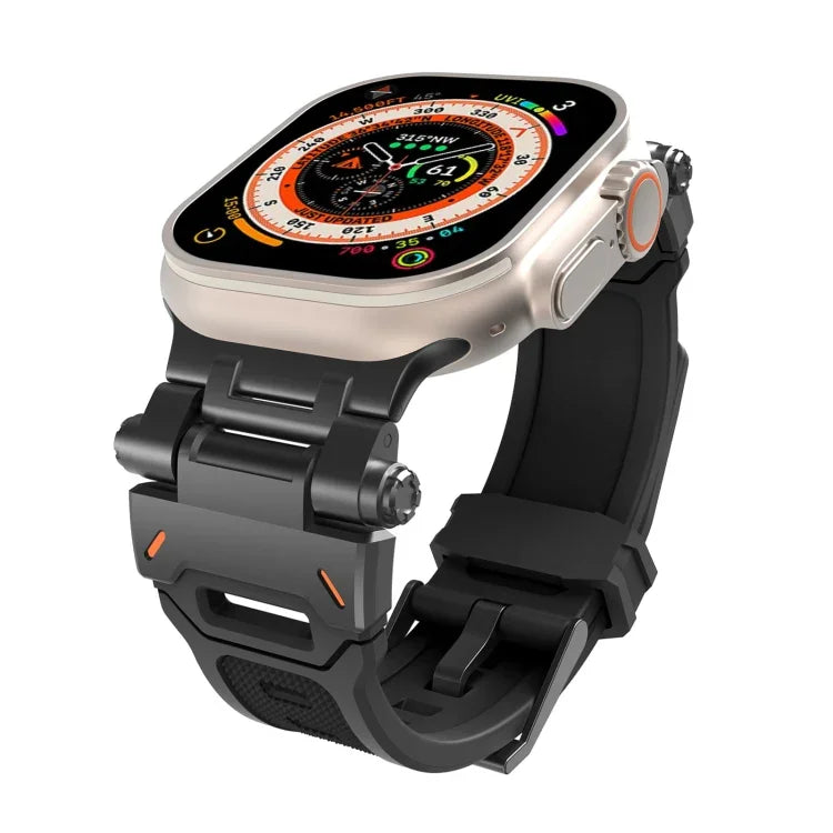 Stainless Steel Connector TPU Watch Band, For Apple Watch Series 9 45mm, For Apple Watch Ultra 49mm