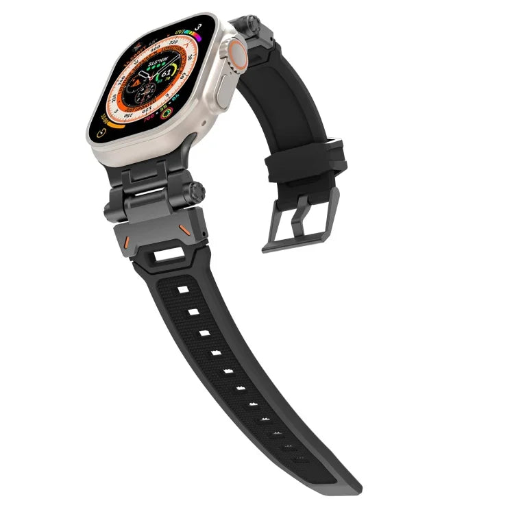Stainless Steel Connector TPU Watch Band, For Apple Watch Series 9 45mm, For Apple Watch Ultra 49mm