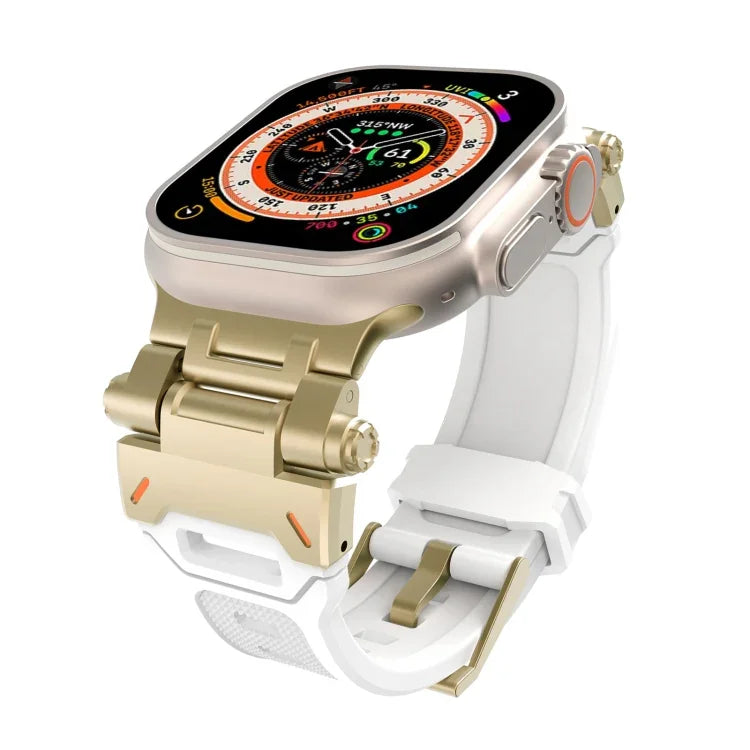 Stainless Steel Connector TPU Watch Band, For Apple Watch Series 8 45mm, For Apple Watch SE 2022 44mm