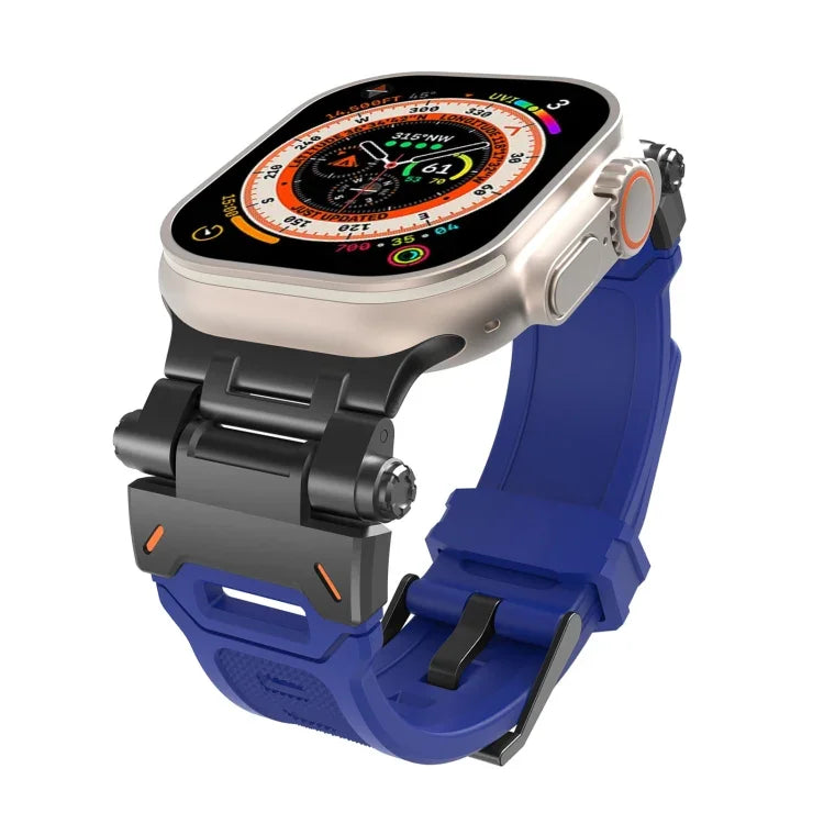 Stainless Steel Connector TPU Watch Band, For Apple Watch Series 7 45mm, For Apple Watch SE 44mm