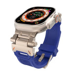 Stainless Steel Connector TPU Watch Band, For Apple Watch Series 7 45mm, For Apple Watch SE 44mm