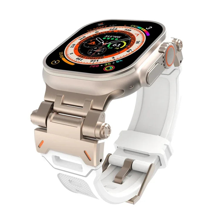 Stainless Steel Connector TPU Watch Band, For Apple Watch Series 7 45mm, For Apple Watch SE 44mm