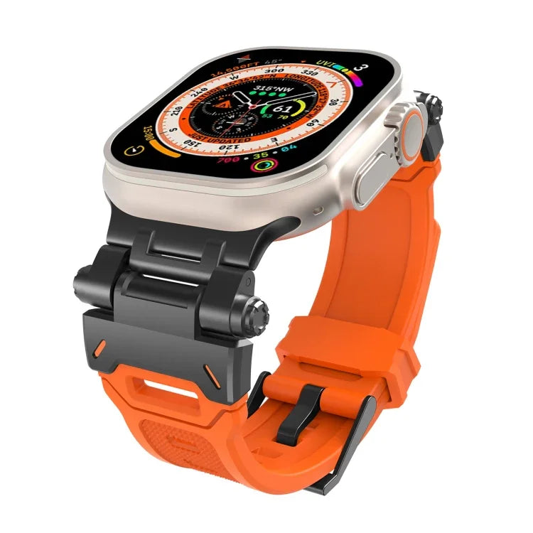 Stainless Steel Connector TPU Watch Band, For Apple Watch Series 7 45mm, For Apple Watch SE 44mm