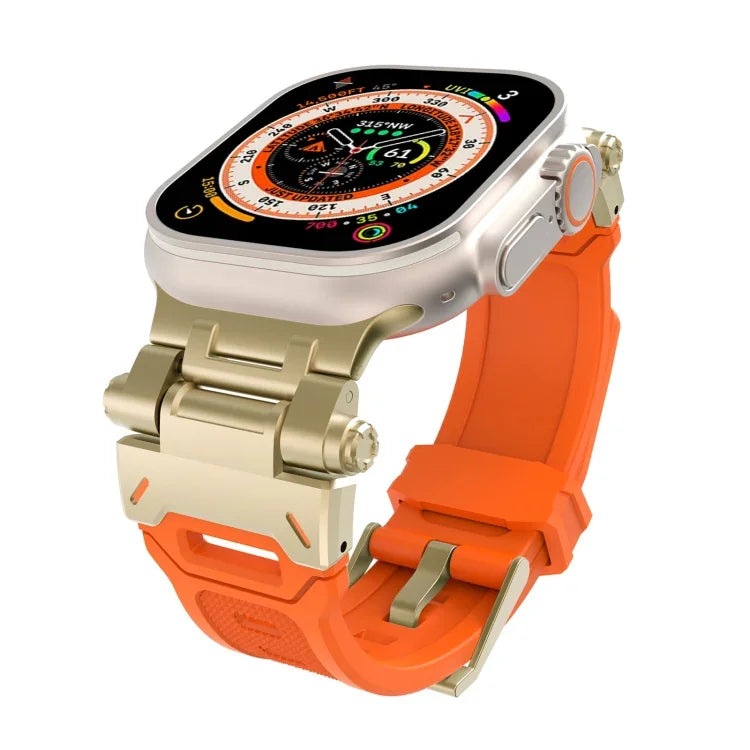 Stainless Steel Connector TPU Watch Band, For Apple Watch Series 7 45mm, For Apple Watch SE 44mm