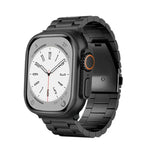 3-Bead Flat Buckle Titanium Alloy Watch Band, For Apple Watch SE 2023 44mm, For Apple Watch SE 2023 40mm, For Apple Watch Ultra 2 49mm, For Apple Watch Series 9 45mm, For Apple Watch Series 9 41mm, For Apple Watch Ultra 49mm, For Apple Watch Series 8 4...