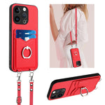 R20 Crossbody Rope Ring Card Holder Phone Case, For iPhone 17 Pro Max, For iPhone 17 Pro, For iPhone 17, For iPhone Air, For iPhone 15 Pro Max, For iPhone 15 Pro, For iPhone 15 Plus, For iPhone 15