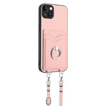 R20 Crossbody Rope Ring Card Holder Phone Case, For iPhone 14 Plus, For iPhone 14, For iPhone 14 Pro, For iPhone 14 Pro Max, For iPhone SE 2022 / SE 2020 / 8, For iPhone 13 Pro Max, For iPhone 13 Pro, For iPhone 13