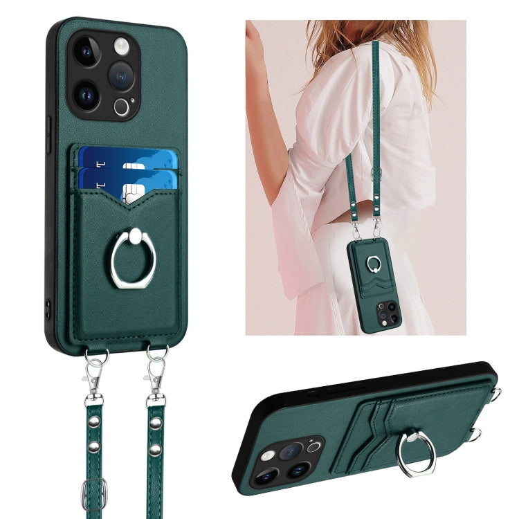 R20 Crossbody Rope Ring Card Holder Phone Case, For iPhone 14 Plus, For iPhone 14, For iPhone 14 Pro, For iPhone 14 Pro Max, For iPhone SE 2022 / SE 2020 / 8, For iPhone 13 Pro Max, For iPhone 13 Pro, For iPhone 13