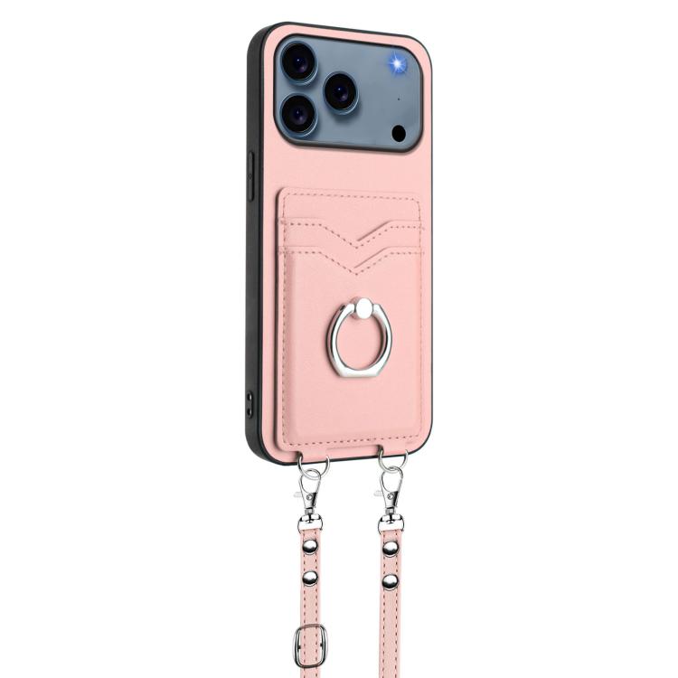 R20 Crossbody Rope Ring Card Holder Phone Case, For iPhone 17 Pro Max, For iPhone 17 Pro, For iPhone 17, For iPhone Air, For iPhone 15 Pro Max, For iPhone 15 Pro, For iPhone 15 Plus, For iPhone 15
