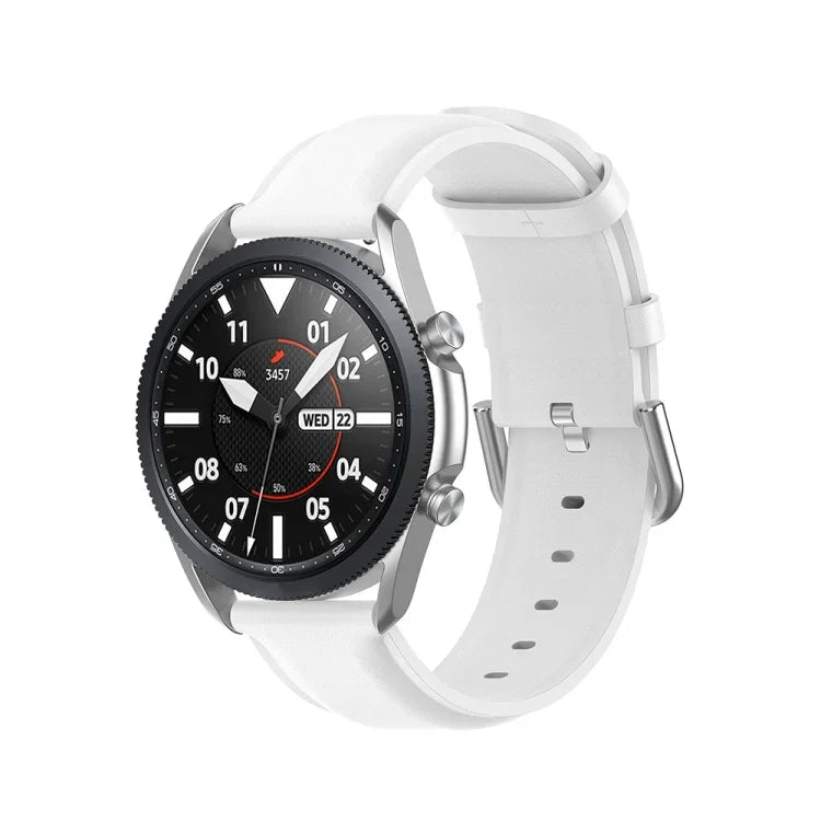 Round Tail Leather Strap, Size: Free Size 22mm, For Galaxy Watch 3 45mm