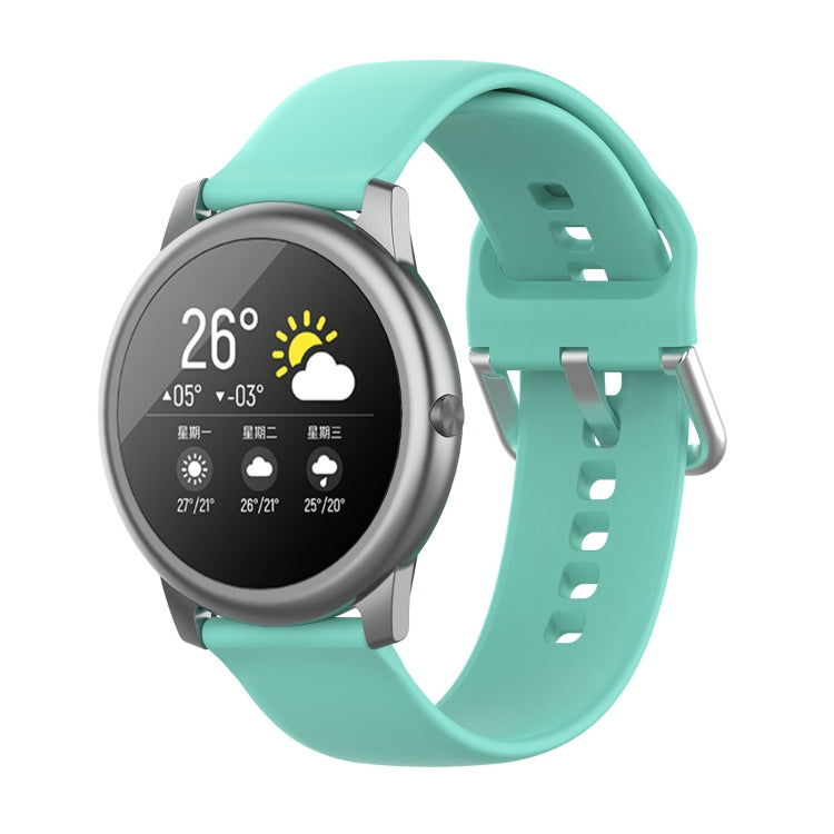 Silicone Solid Color Silver Buckle Strap, Size: 22mm, For Xiaomi Haylou Solar LS05