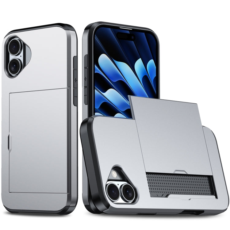 Shockproof Armor Phone Case with Card Slot, For iPhone Air, For iPhone 16 Pro Max, For iPhone 16 Pro, For iPhone 16 Plus