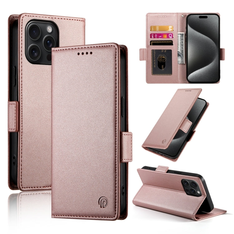 Side Buckle Magnetic Frosted Leather Phone Case, For iPhone 16 Pro, For iPhone 16 Plus, For iPhone 16, For iPhone 15 Pro Max, For iPhone 15 Pro, For iPhone 15 Plus
