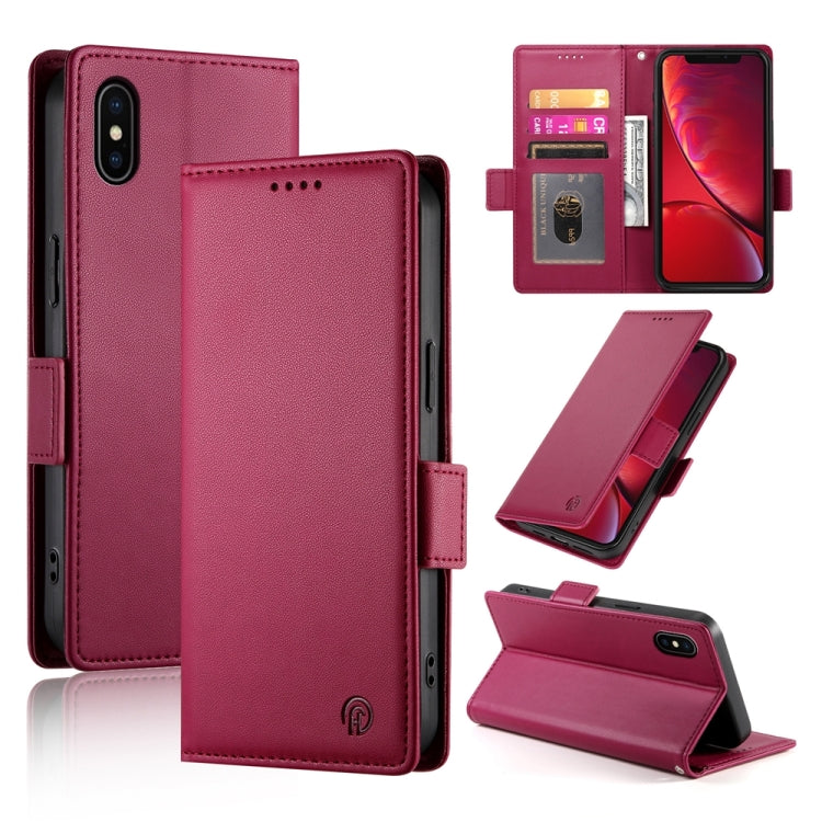 Side Buckle Magnetic Frosted Leather Phone Case, For iPhone 12 mini, For iPhone 11 Pro Max, For iPhone 11, For iPhone 11 Pro, For iPhone X / XS, For iPhone XR