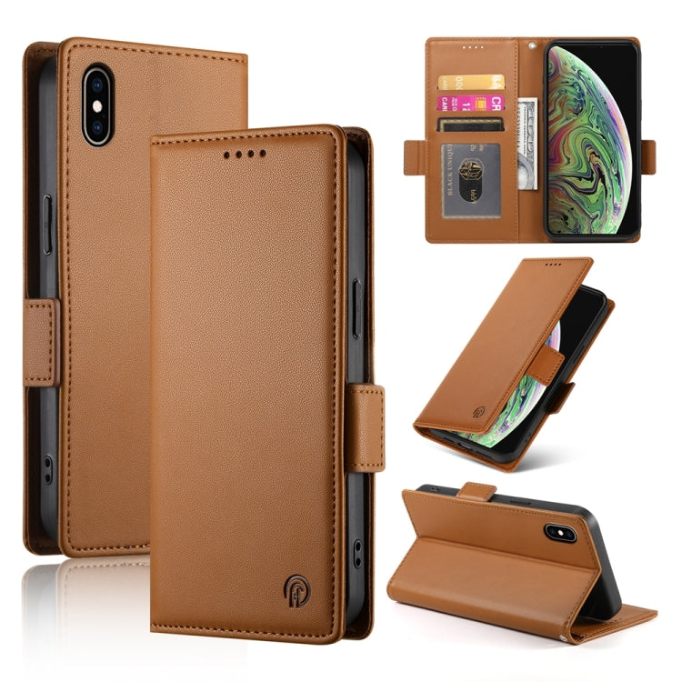 Side Buckle Magnetic Frosted Leather Phone Case, For iPhone XS Max, For iPhone 8 Plus / 7 Plus