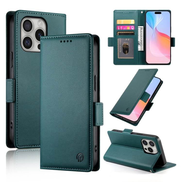 Side Buckle Magnetic Frosted Leather Phone Case, For iPhone 16 Pro, For iPhone 16 Plus, For iPhone 16, For iPhone 15 Pro Max, For iPhone 15 Pro, For iPhone 15 Plus