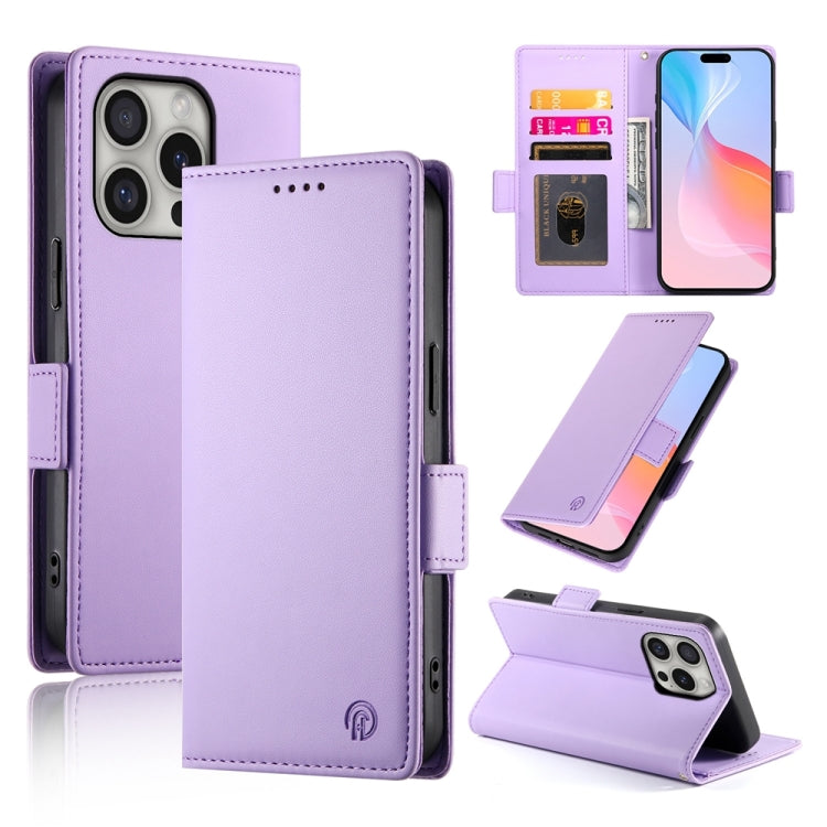 Side Buckle Magnetic Frosted Leather Phone Case, For iPhone 16 Pro, For iPhone 16 Plus, For iPhone 16, For iPhone 15 Pro Max, For iPhone 15 Pro, For iPhone 15 Plus