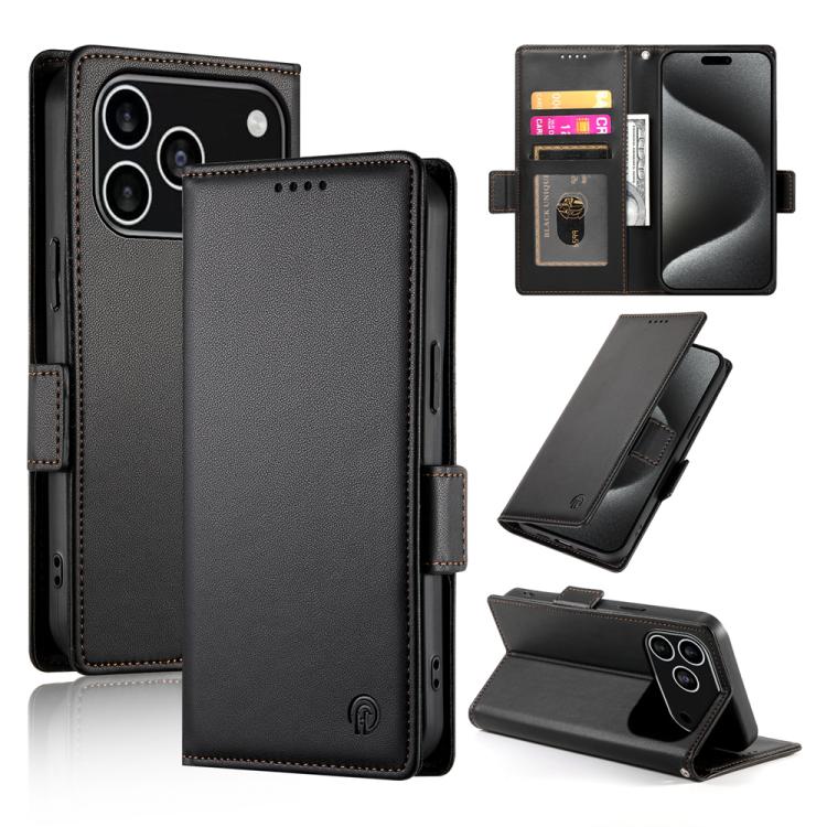 Side Buckle Magnetic Frosted Leather Phone Case, For iPhone 17e / 16e, For iPhone 17 Pro Max, For iPhone 17 Pro, For iPhone 17, For iPhone Air, For iPhone 16 Pro Max