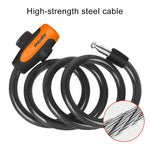 Bicycle Portable Anti-theft Lock Steel Cable Lock with Lock Frame, A Style 100cm Black, A Style 120cm Black, B Style 100cm Black, B Style 120cm Black, B Style 150cm Black