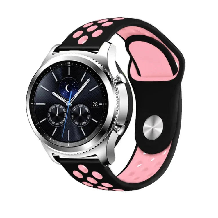 For Smasung Gear S4 Active 22mm Two-color Silicone Replacement Strap Watchband