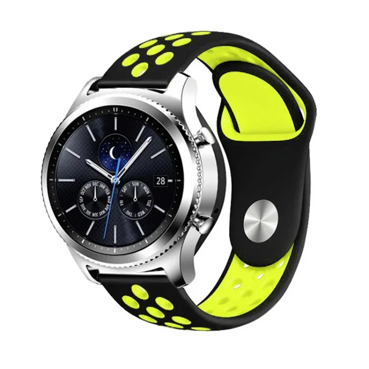For Smasung Gear S4 Active 22mm Two-color Silicone Replacement Strap Watchband