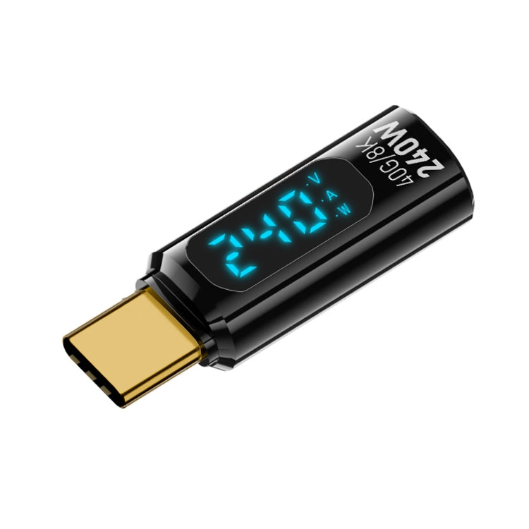 Type-C Male to Type-C Female 240W Full-featured Adapter with Digital Display