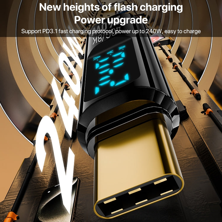 Type-C Male to Type-C Female 240W Full-featured Adapter with Digital Display