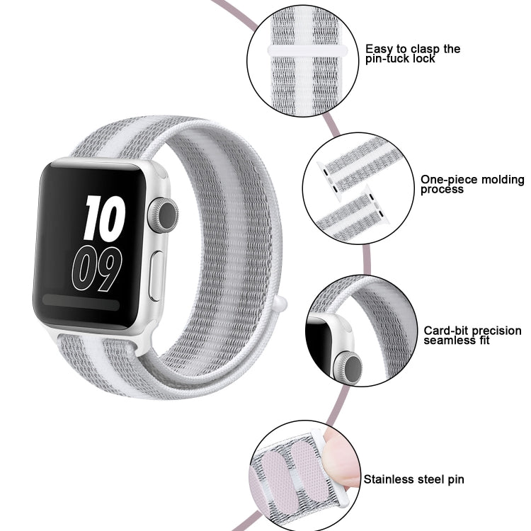 Nylon Loop Watchband, For Apple Watch Series 8&7 41mm / SE 2&6&SE&5&4 40mm / 3&2&1 38mm, For Apple Watch Ultra 49mm / Series 8&7 45mm / SE 2&6&SE&5&4 44mm / 3&2&1 42mm, For Apple Watch Series 7 41mm / 6 & SE & 5 & 4 40mm / 3 & 2 & 1 38mm               ...