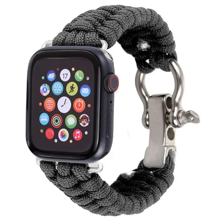 For Apple Watch Series 5 & 4 44mm / 3 & 2 & 1 42mm Umbrella Cord Nylon Braided Strap, 5 & 4 44mm / 3 & 2 & 1 42mm