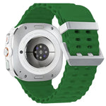 Ocean Dual Silver Buckle Silicone Watch Band, For Samsung Galaxy Watch Ultra 47mm / Ultra 2025