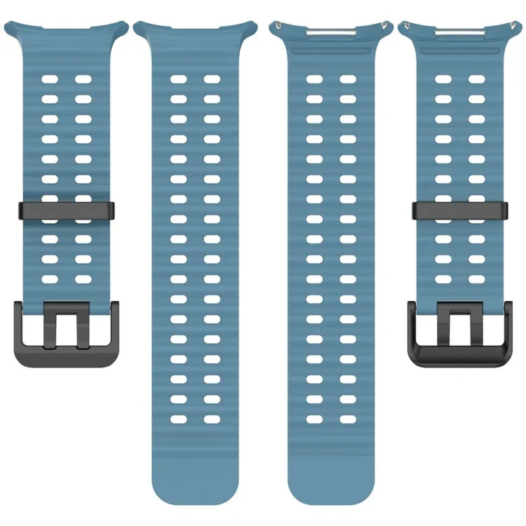 Ocean Dual Silver Buckle Silicone Watch Band, For Samsung Galaxy Watch Ultra 47mm / Ultra 2025