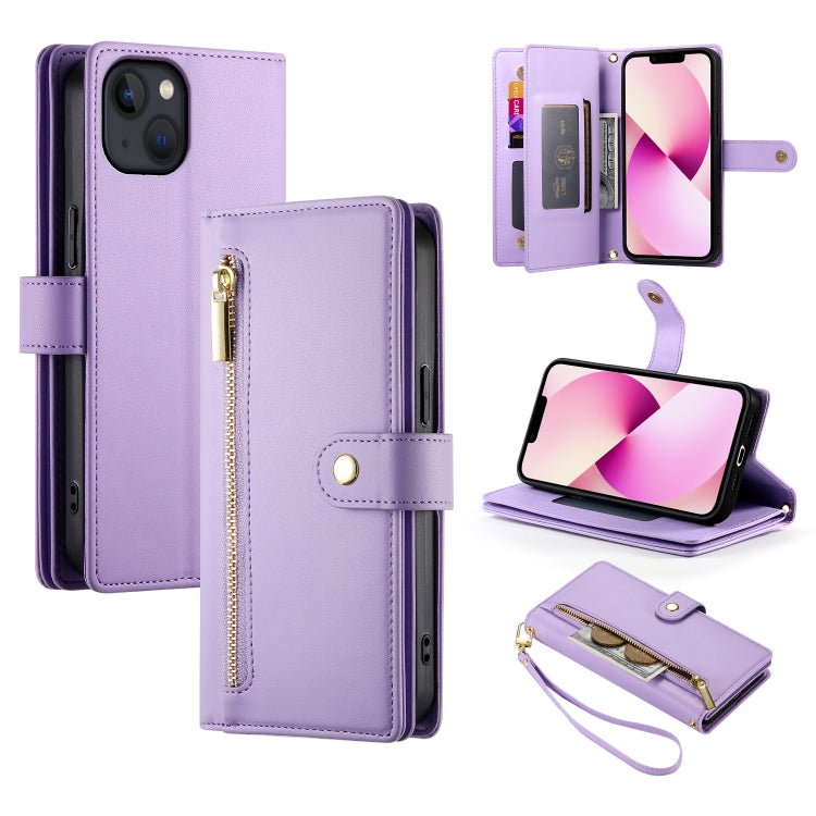 Nine Card-slot Zipper Wallet Bag Leather Phone Case, For iPhone 14 Pro Max, For iPhone 13 Pro Max, For iPhone 13 Pro, For iPhone 13, For iPhone 13 mini, For iPhone 12 / 12 Pro, For iPhone 12 Pro Max, For iPhone 12 mini